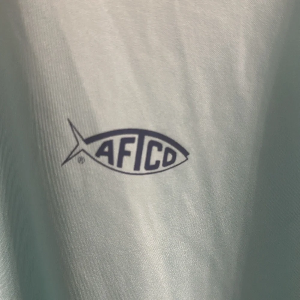 AFTCO Aqua blue Long Sleeve Tee Classic Design size 3XL 100% polyester